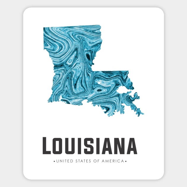 Louisiana state map abstract blue Sticker by StudioGrafiikka